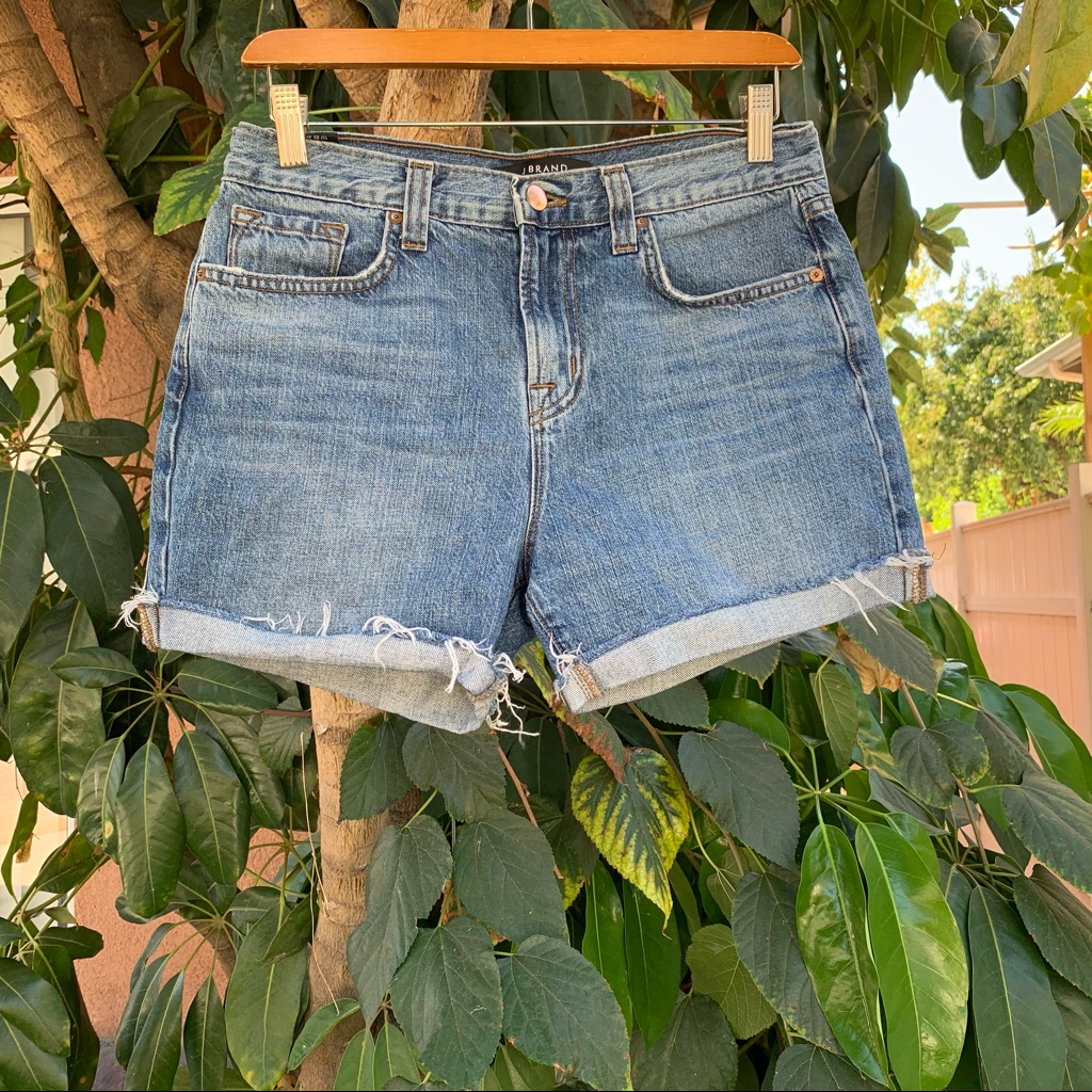 J Brand High Rise Relaxed Denim Short Stellar